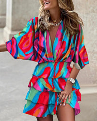 Jolene | Boho Mini Dress Tropical Tiered