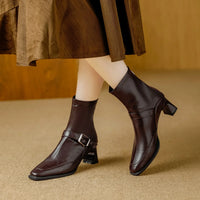 Sadie | Comfortable Ankle Boots Square Toe