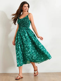 Victoria | Floral Midi Dress Sleeveless