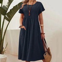 Isabella | Casual Midi Dress Pleated A-Line