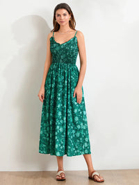 Victoria | Floral Midi Dress Sleeveless