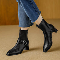 Sadie | Comfortable Ankle Boots Square Toe