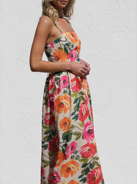 Jacqueline | Backless Maxi Dress Floral Open Back
