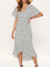 Laurel | Polka Dot Dress Pleated V-Neck