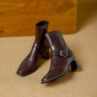 Sadie | Comfortable Ankle Boots Square Toe