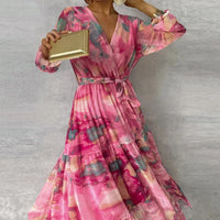 Nina | Wedding Guest Maxi Dress Wrap Long Sleeve