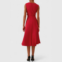 Aurora | Cocktail Midi Dress Asymmetric Sleeveless