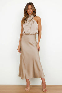 Ivy | Halter Maxi Dress Sheath Sleeveless