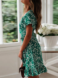Maxine | Wrap Mini Dress Floral V-Neck