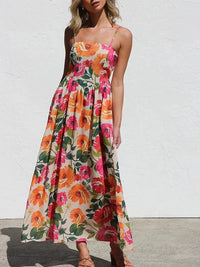 Jacqueline | Backless Maxi Dress Floral Open Back