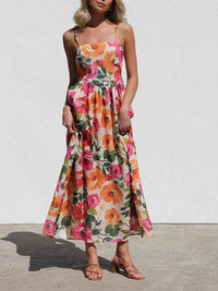 Jacqueline | Backless Maxi Dress Floral Open Back