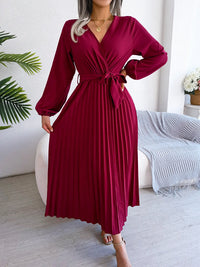 Winifred | Wedding Guest Maxi Dress Pleated V-Neck