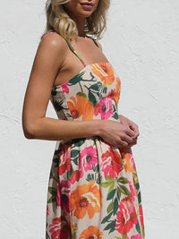 Jacqueline | Backless Maxi Dress Floral Open Back
