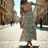 Victoria | Floral Midi Dress Sleeveless