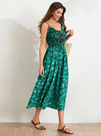 Victoria | Floral Midi Dress Sleeveless