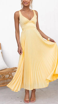 Gwendolyn | Wedding Guest Maxi Dress Backless Pleated