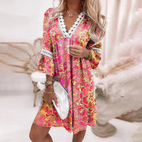 Raegan | Boho Mini Sundress Floral V-Neck