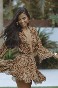 Linda | Mini Sundress Wrap Long Sleeve