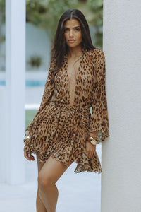 Linda | Mini Sundress Wrap Long Sleeve