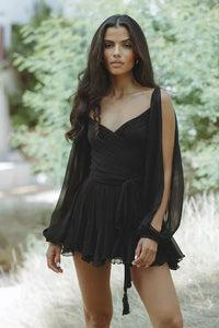 Roberta | Wrap Mini Dress Long Sleeve V-Neck