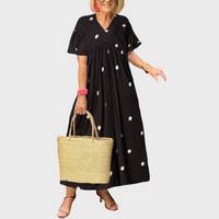 Aliyah | Polka Dot Dress V-Neck Flutter Sleeve