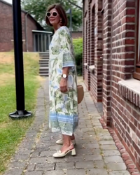 Nova | Boho Midi Dress Floral V-Neck
