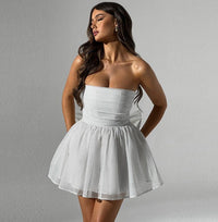 Holly | Strapless Mini Dress Pleated