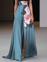 Kira | Floral Wedding Guest Maxi Dress Halter