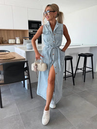 Frances | Shirt Dress Button-Front Sleeveless