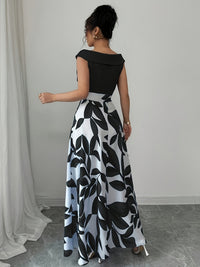 Reese | Wedding Guest Maxi Dress Leaf Print
