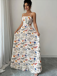 Rosalie | Wedding Guest Maxi Dress Pleated Spaghetti Strap