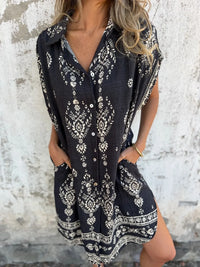Olive | Boho Dress Button-Front
