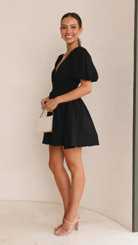 Felicity | Mini Sundress V-Neck Puff Sleeve