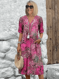 Lauren | Boho Sundress Pleated V-Neck Tiered