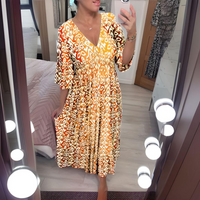 Tara | Boho Midi Dress Striped