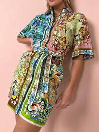 May | Boho Mini Sundress Belted