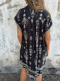Olive | Boho Dress Button-Front
