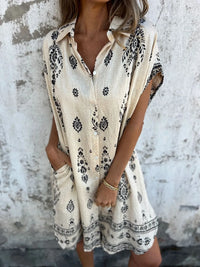 Olive | Boho Dress Button-Front