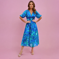 Anna | Wedding Guest Midi Dress Puff Sleeve