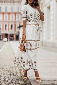 Valentina | Wedding Guest Midi Dress Long Sleeve Belted