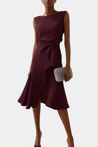 Aurora | Cocktail Midi Dress Asymmetric Sleeveless