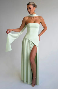 Madeleine | Wedding Guest Maxi Dress Asymmetric