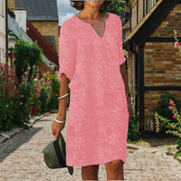 Brooklyn | Floral Mini Dress Split Neck