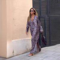 Hadley | Boho Maxi Sundress Long Sleeve V-Neck