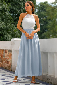 Iris | Wedding Guest Maxi Dress Halter Flared