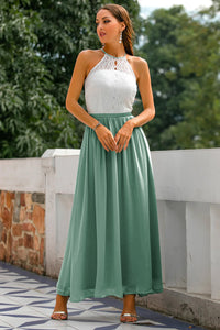 Iris | Wedding Guest Maxi Dress Halter Flared