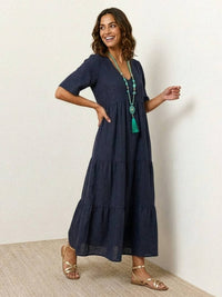 Tiffany | Boho Maxi Dress Tiered V-Neck