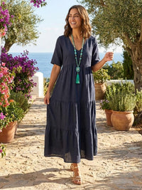 Tiffany | Boho Maxi Dress Tiered V-Neck