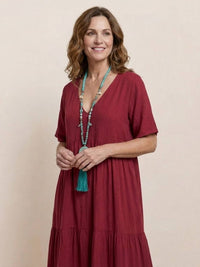 Tiffany | Boho Maxi Dress Tiered V-Neck