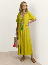 Tiffany | Boho Maxi Dress Tiered V-Neck